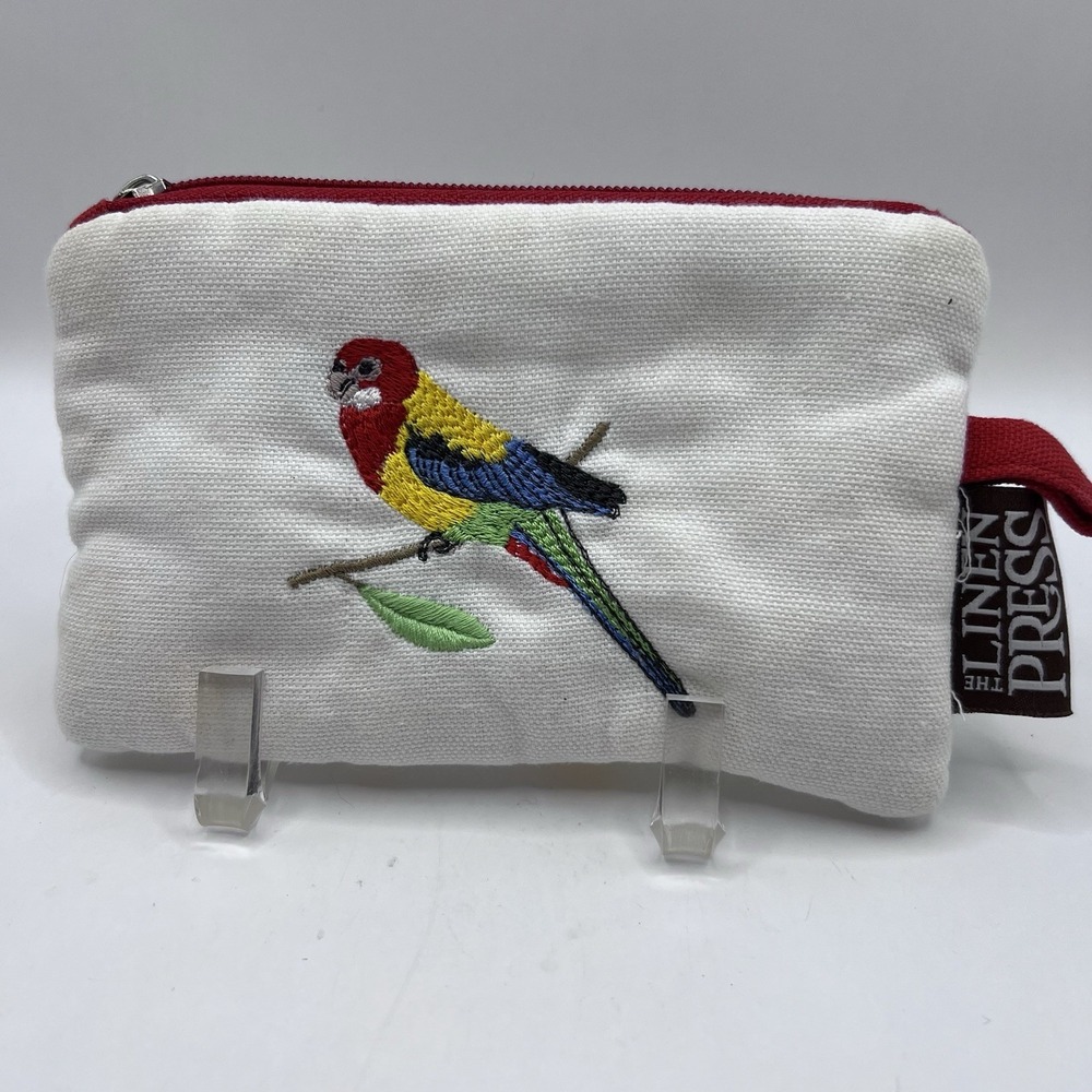 Bird Makeup Pouch Australian Certified Cotton The Linen press Colorful 4"x6"
